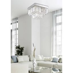 Candellux Carmina lampa podsufitowa 18W LED chrom/kryształ 98-44716