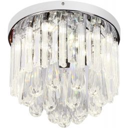 Candellux Atella lampa podsufitowa 12W LED chrom/kryształ 98-44778