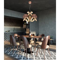 Candellux Ambrosia lampa wisząca 5x40 W miedź 35-33918