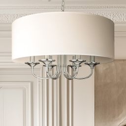 CosmoLight Abu Dhabi lampa wisząca 6x40 W biała-chrom P06512CH-WH