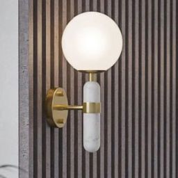 CosmoLight La Spezia kinkiet 1x40W biały/mosiądz W01343BR