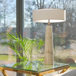 CosmoLight Bow lampa stołowa 2x40W biały/czarny/marmur T02107BK