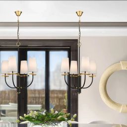 CosmoLight Bow lampa wisząca 4x40W biała/czarna P04183BK