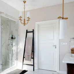 CosmoLight Bow lampa podsufitowa 1x40W biała/mosiądz P01138BR