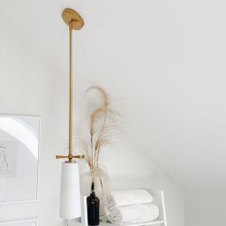 CosmoLight Bow lampa podsufitowa 1x40W biała/mosiądz P01138BR