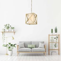 CosmoLight New York lampa wisząca 1x40 W biała-złota P01403AU-WH