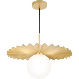 CosmoLight Marbella lampa wisząca 1x7W złoty/mleczny P01432AU