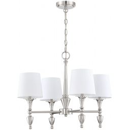 CosmoLight Austin lampa wisząca 4x40 W biała-nikiel P04135NI-WH