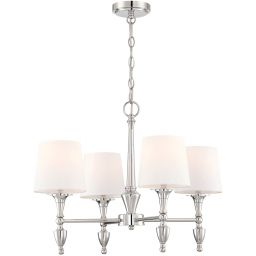 CosmoLight Austin lampa wisząca 4x40 W biała-nikiel P04135NI-WH