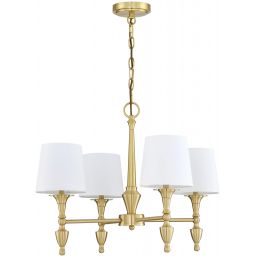 CosmoLight Austin lampa wisząca 4x40W biały/mosiądz P04159BR-WH