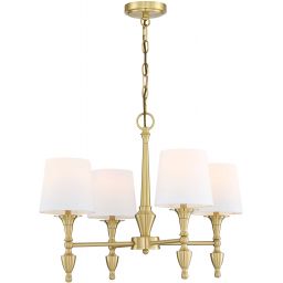 CosmoLight Austin lampa wisząca 4x40W biały/mosiądz P04159BR-WH