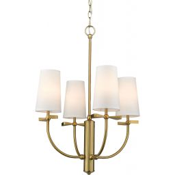 CosmoLight Bow lampa wisząca 4x40W biała/mosiądz P04190BR