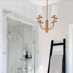 CosmoLight Bow lampa wisząca 4x40W biała/mosiądz P04190BR