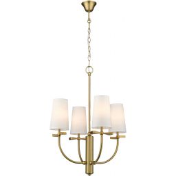 CosmoLight Bow lampa wisząca 4x40W biała/mosiądz P04190BR