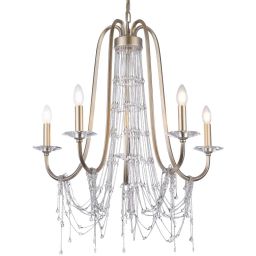 CosmoLight Madrid lampa wisząca 5x60W szampan/kryształ P05165CP