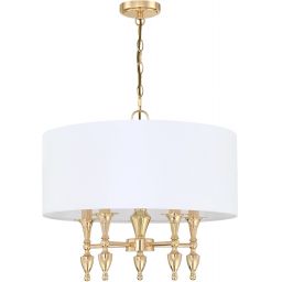 CosmoLight Austin lampa wisząca 5x40W biały/złoty P05180AU-WH