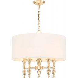 CosmoLight Austin lampa wisząca 5x40W biały/złoty P05180AU-WH