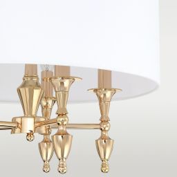 CosmoLight Austin lampa wisząca 5x40W biały/złoty P05180AU-WH