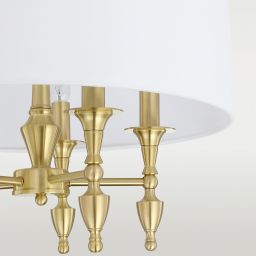 CosmoLight Austin lampa wisząca 5x40W biały/mosiądz P05197BR-WH