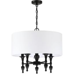 CosmoLight Austin lampa wisząca 5x40W biały/czarny P05203BK-WH