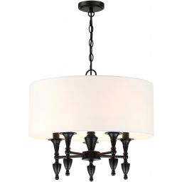 CosmoLight Austin lampa wisząca 5x40W biały/czarny P05203BK-WH