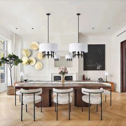 CosmoLight Austin lampa wisząca 5x40W biały/czarny P05203BK-WH