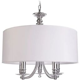 CosmoLight Abu Dhabi lampa wisząca 5x40 W biała-chrom P05406CH-WH