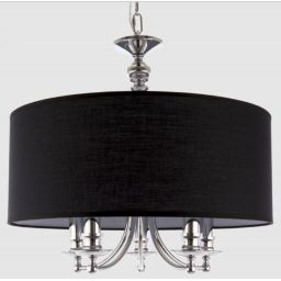 CosmoLight Abu Dhabi lampa wisząca 5x40 W czarna-chrom P05697CH-BK