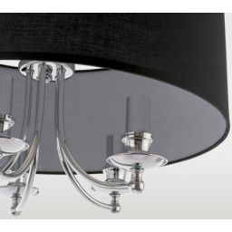 CosmoLight Abu Dhabi lampa wisząca 5x40 W czarna-chrom P05697CH-BK