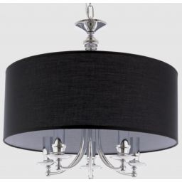 CosmoLight Abu Dhabi lampa wisząca 5x40 W czarna-chrom P05697CH-BK