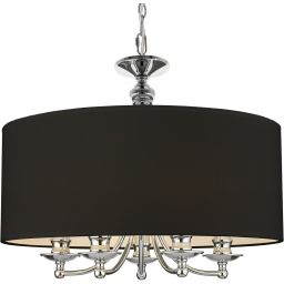 CosmoLight Abu Dhabi lampa wisząca 5x40 W czarna-chrom P05697CH-BK