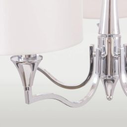 CosmoLight Washington lampa wisząca 5x40 W biała-nikiel P05915NI-WH