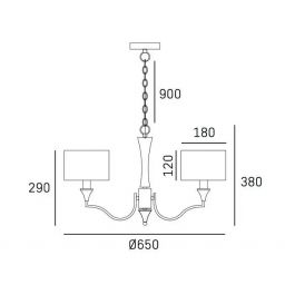CosmoLight Washington lampa wisząca 5x40 W biała-nikiel P05915NI-WH