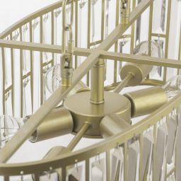 CosmoLight Kyiv lampa wisząca 6x60W szampan/kryształ P06223CP