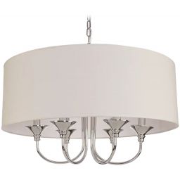 CosmoLight Abu Dhabi lampa wisząca 6x40 W biała-chrom P06512CH-WH