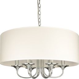 CosmoLight Abu Dhabi lampa wisząca 6x40 W biała-chrom P06512CH-WH