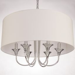 CosmoLight Abu Dhabi lampa wisząca 6x40 W biała-chrom P06512CH-WH