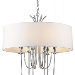 CosmoLight Las Vegas lampa wisząca 6x40 W biała-nikiel P06698NI-WH