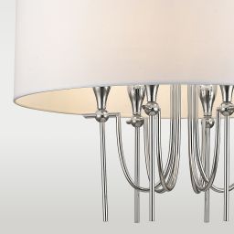 CosmoLight Las Vegas lampa wisząca 6x40 W biała-nikiel P06698NI-WH