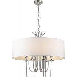 CosmoLight Las Vegas lampa wisząca 6x40 W biała-nikiel P06698NI-WH