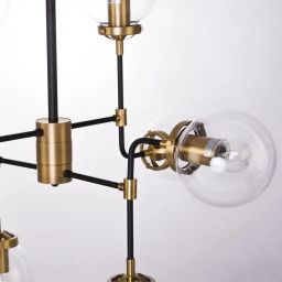 CosmoLight Boston lampa podsufitowa 8x40W mosiądz/czarny P08959BR
