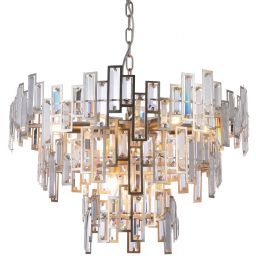 CosmoLight St Petersburg lampa wisząca 9x40W szampan/kryształ P09158CP