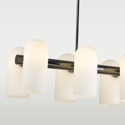 CosmoLight Seoul lampa podsufitowa 10x60W czarny/mleczny P10742BK