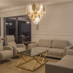 CosmoLight Palermo lampa wisząca 21x40W biały mat/złoty/przezroczysty P21070AU