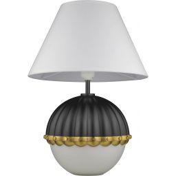CosmoLight Pralines lampa stołowa 1x40W biały/czarny/mosiądz T01275BK