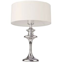 CosmoLight Abu Dhabi lampa stołowa 1x40 W biała-chrom T01413CH-WH