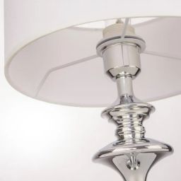 CosmoLight Abu Dhabi lampa stołowa 1x40 W biała-chrom T01413CH-WH