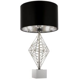 CosmoLight Caracas lampa stołowa 1x40W czarny/chrom T01960CH