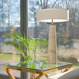 CosmoLight Bow lampa stołowa 2x40W biały/czarny/marmur T02107BK