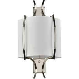 CosmoLight Faro kinkiet 1x40W nikiel/biały W01053NI-WH